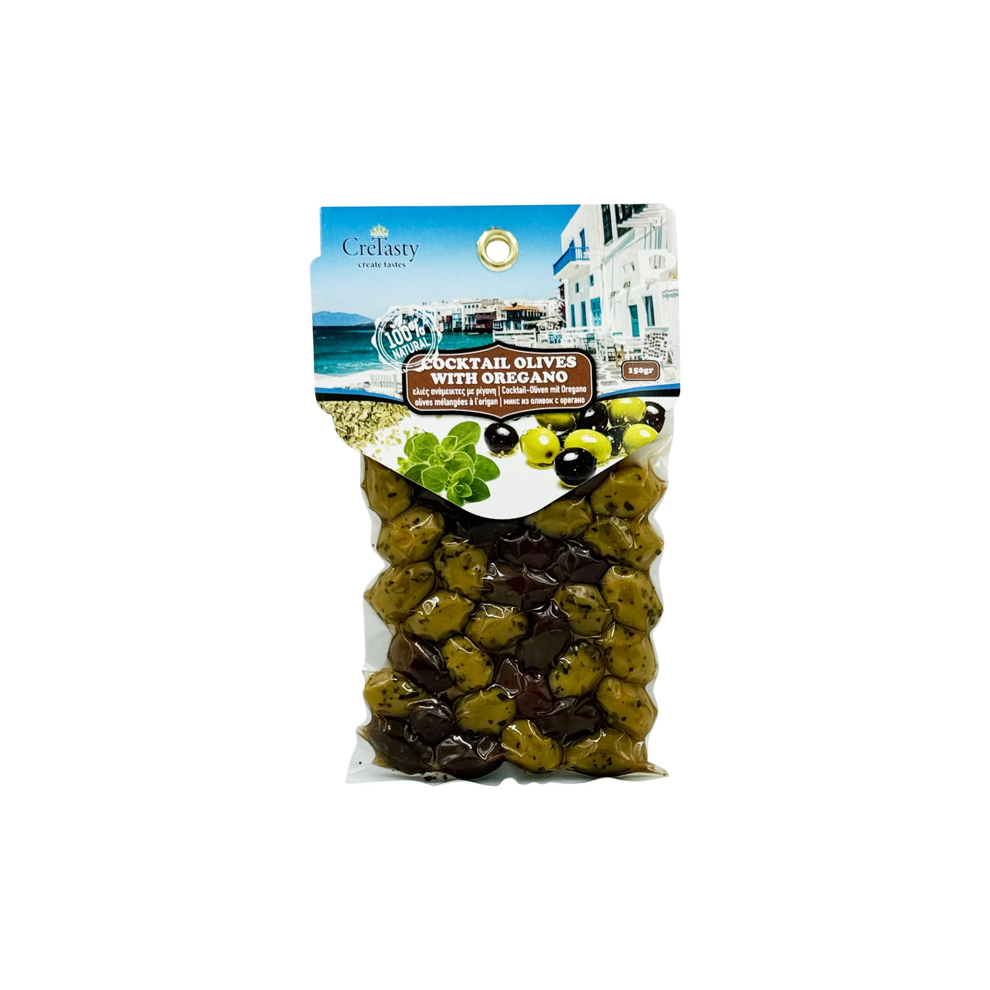 Ελιές cocktail με ρίγανη CreTasty 150γ – μίξη ποικιλιών σε αρωματική σύνθεση