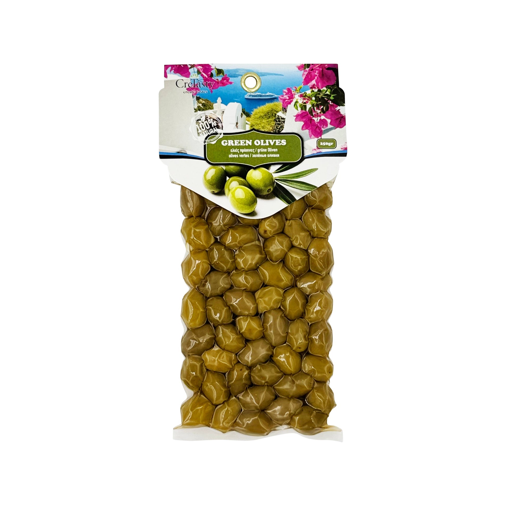 Ελιές Πράσινες Ολόκληρες CreTasty 250γ.