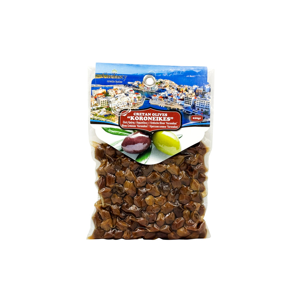 Ελιές Κορωνέικη Κρήτης CreTasty 220γ σε αεροστεγή retail συσκευασία