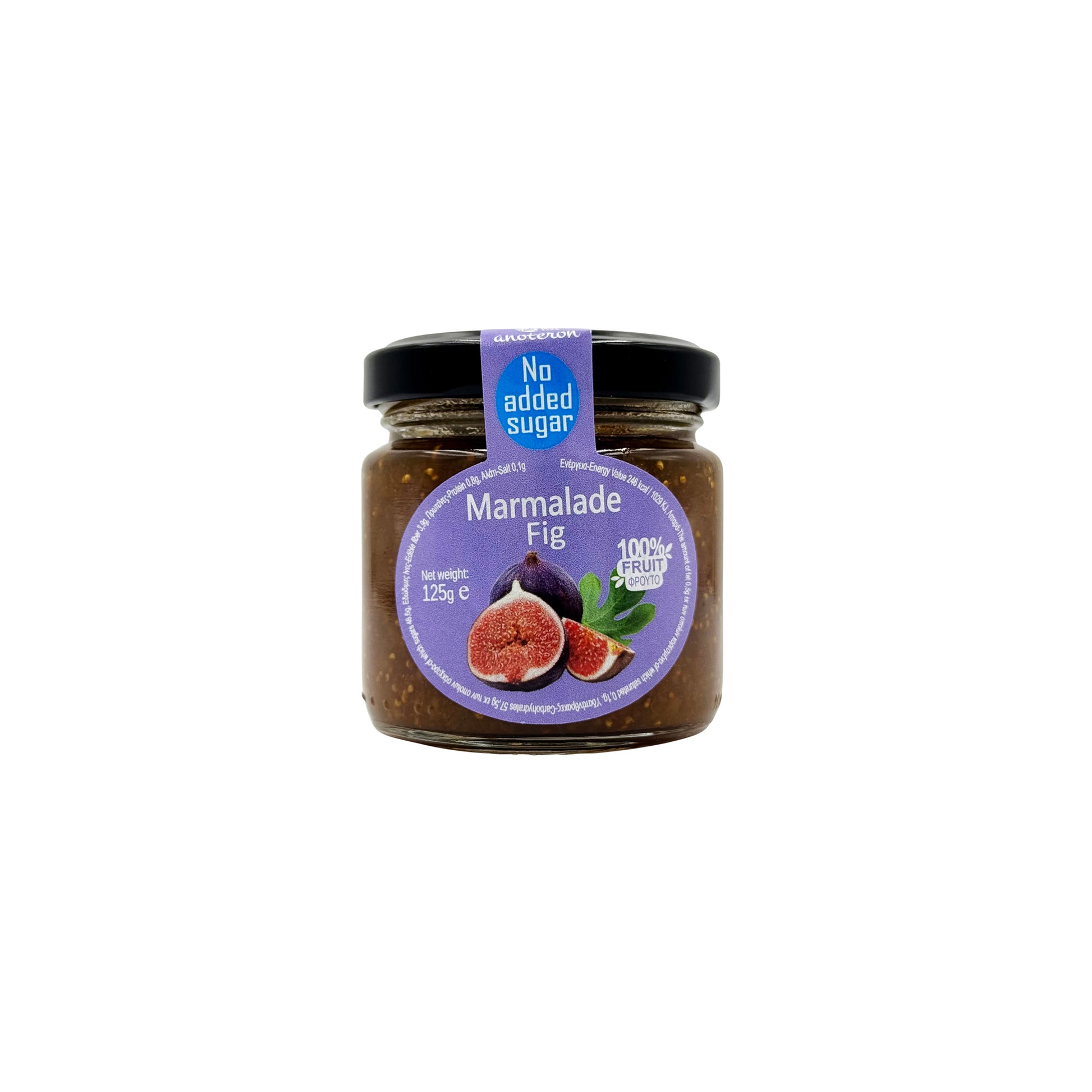 Μαρμελάδα χωρίς ζάχαρη σύκο Anoteron 125g – υγιεινή επιλογή με φυσική γλυκύτητα  