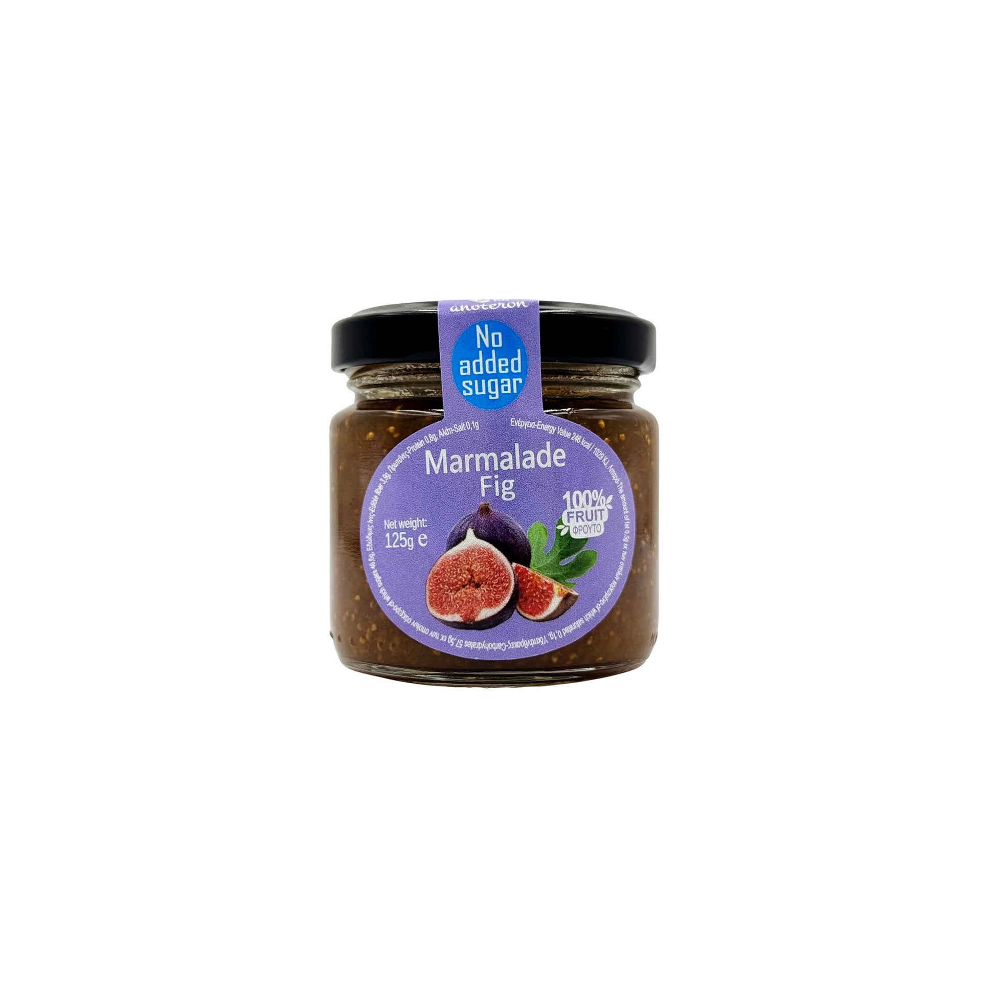 Μαρμελάδα χωρίς ζάχαρη σύκο Anoteron 125g – υγιεινή επιλογή με φυσική γλυκύτητα  