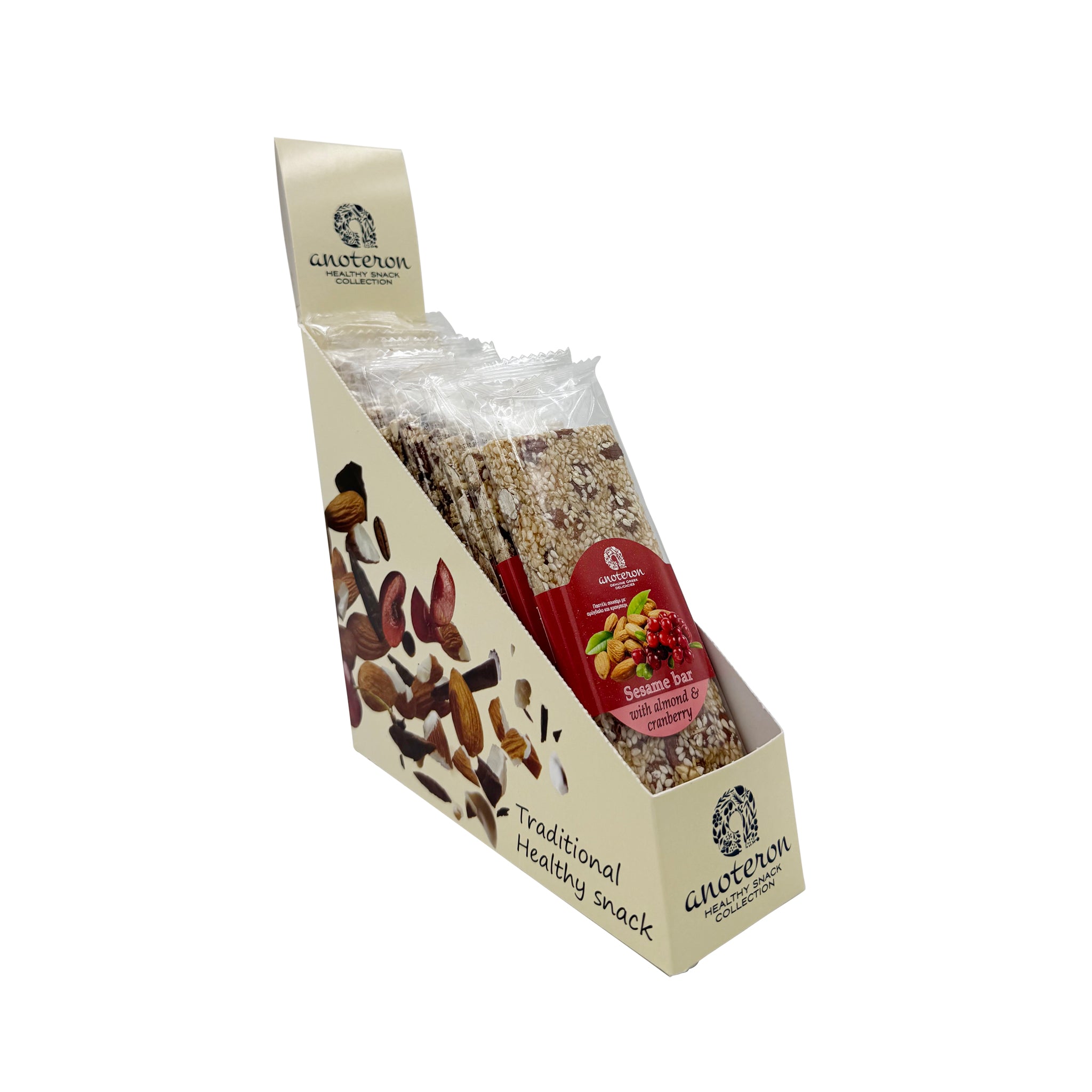 Τραγανό Παστέλι Με Αμύγδαλο Cranberries Anoteron 60 γ.