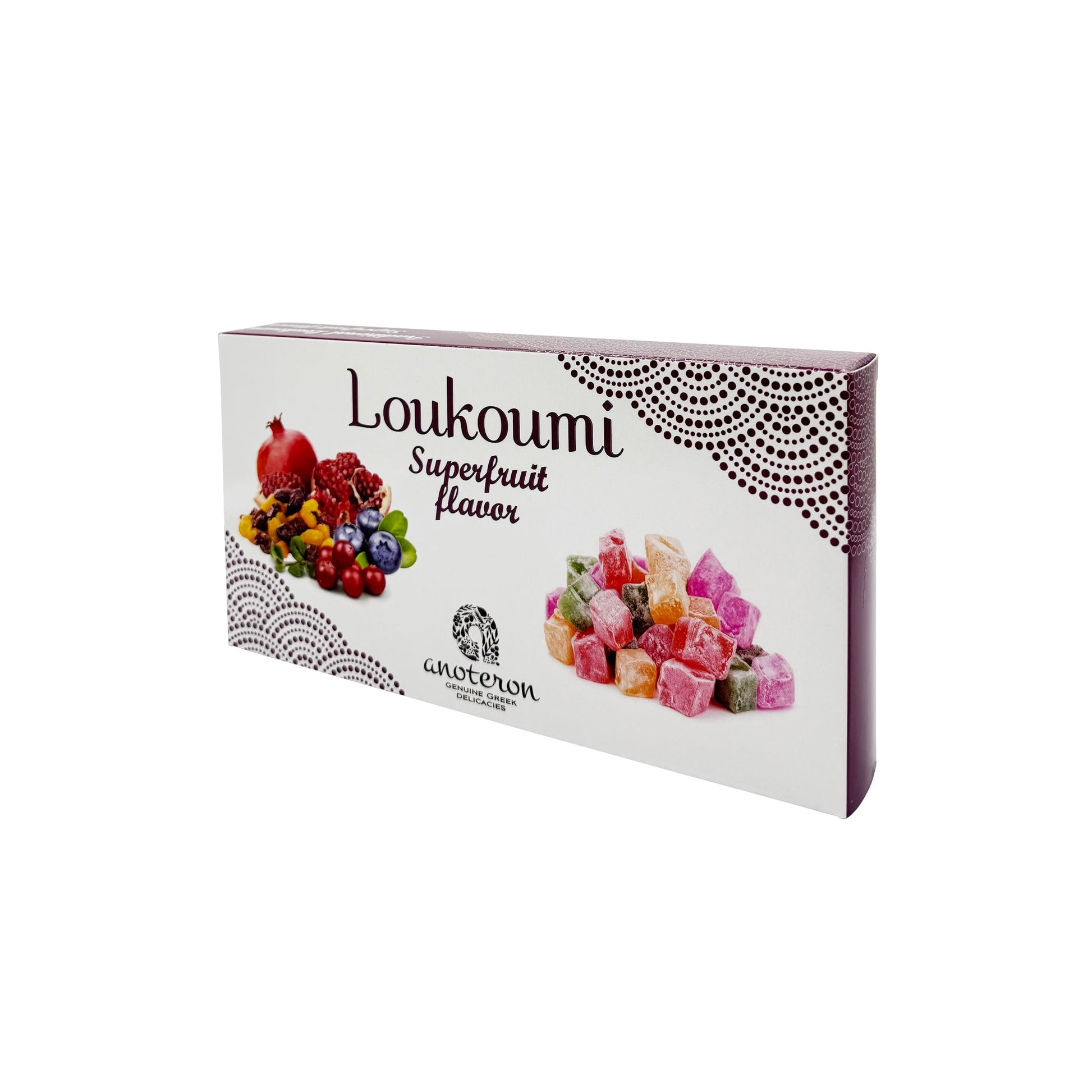 Λουκούμι superfruits σε συσκευασία 200g – με φυσικά αρώματα και πλούσια γεύση.