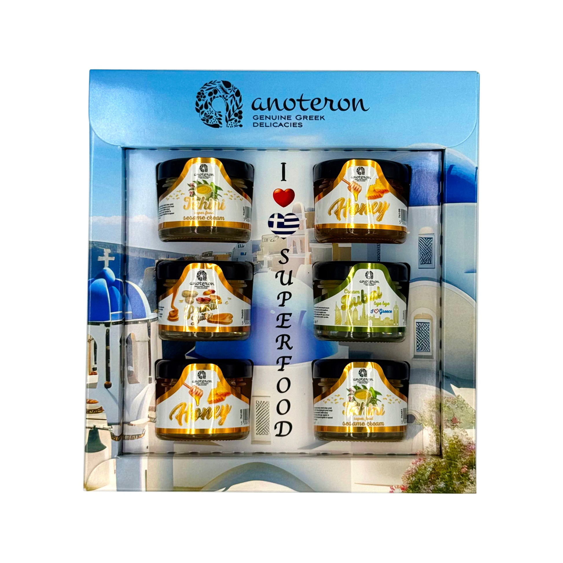 Σετ Δώρου YAMAS Anoteron - 6 Βαζάκια με Μέλια, Ταχίνια & Κρέμες