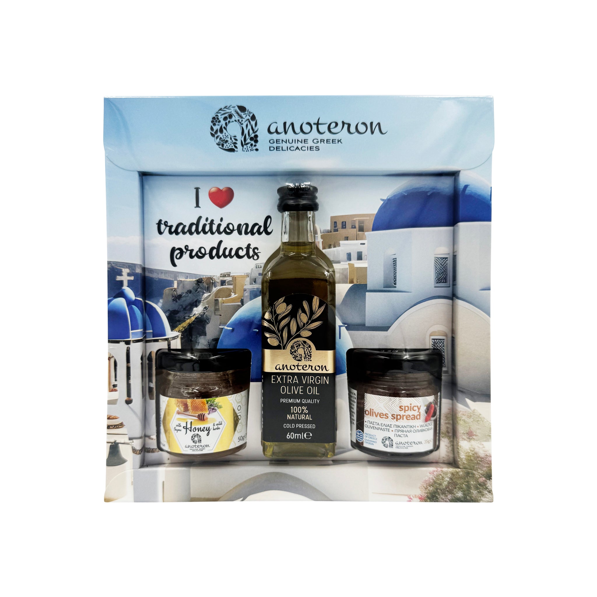 Σετ Δώρου YAMAS Anoteron - Ελαιόλαδο 60ml, Μέλι 50g & Πάστα Ελιάς 35g