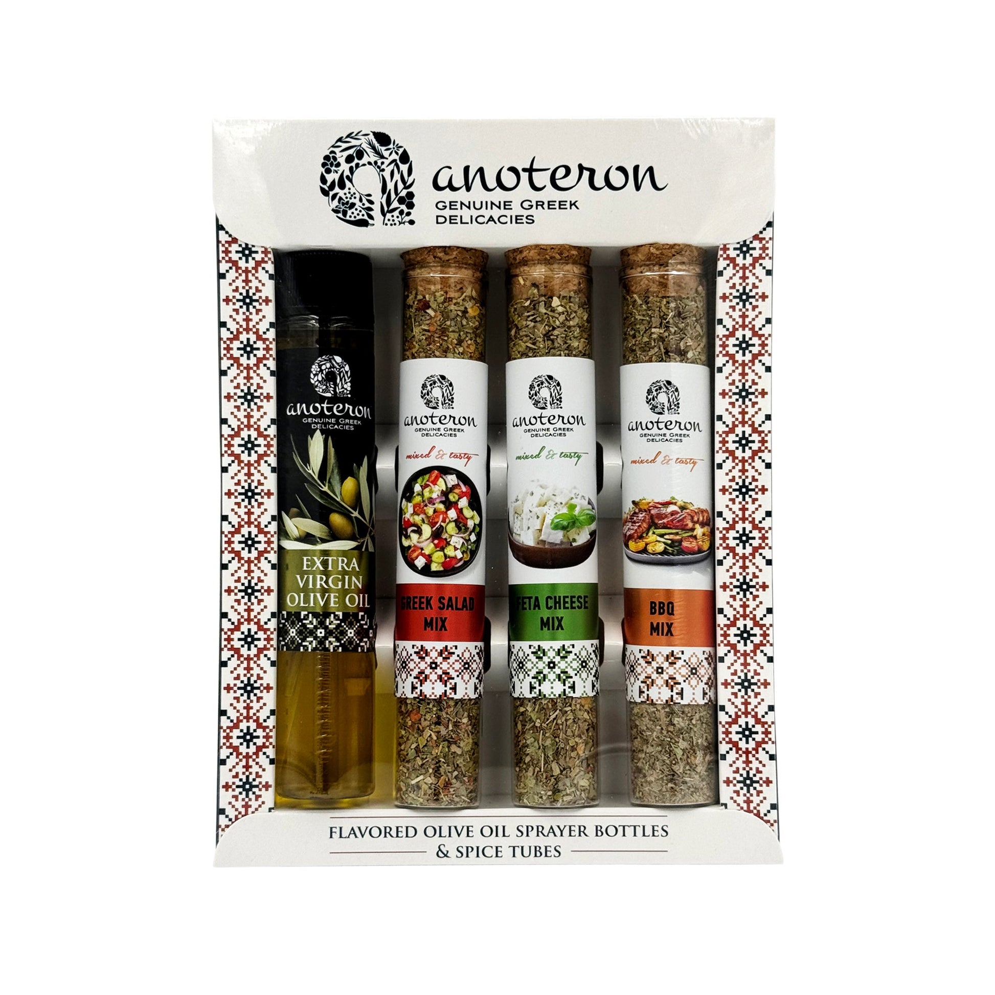 Σετ δώρου με ελαιόλαδα spray και 3 μείγματα Anoteron