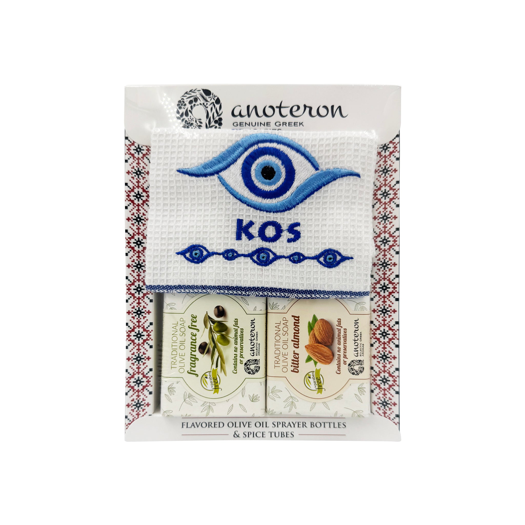 Κως - Σετ Δώρου Τοπωνύμιο Anoteron - 2 Σαπούνια & Ποτηρόπανο Kos