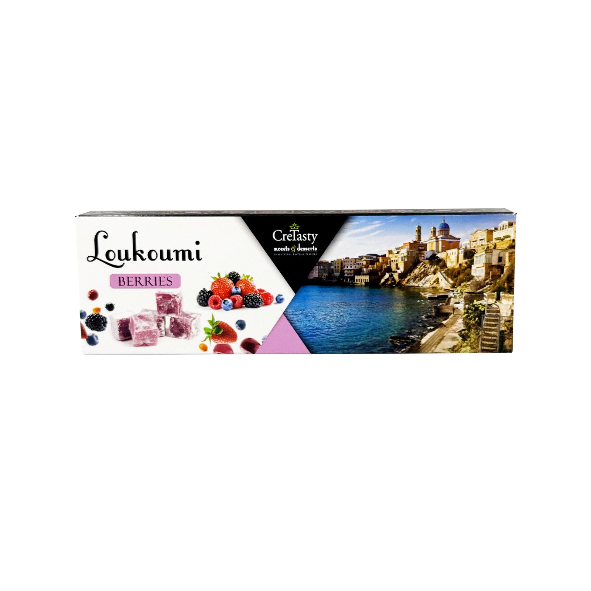 Λουκούμι με berries CreTasty σε συσκευασία εμπνευσμένη από Σύρο