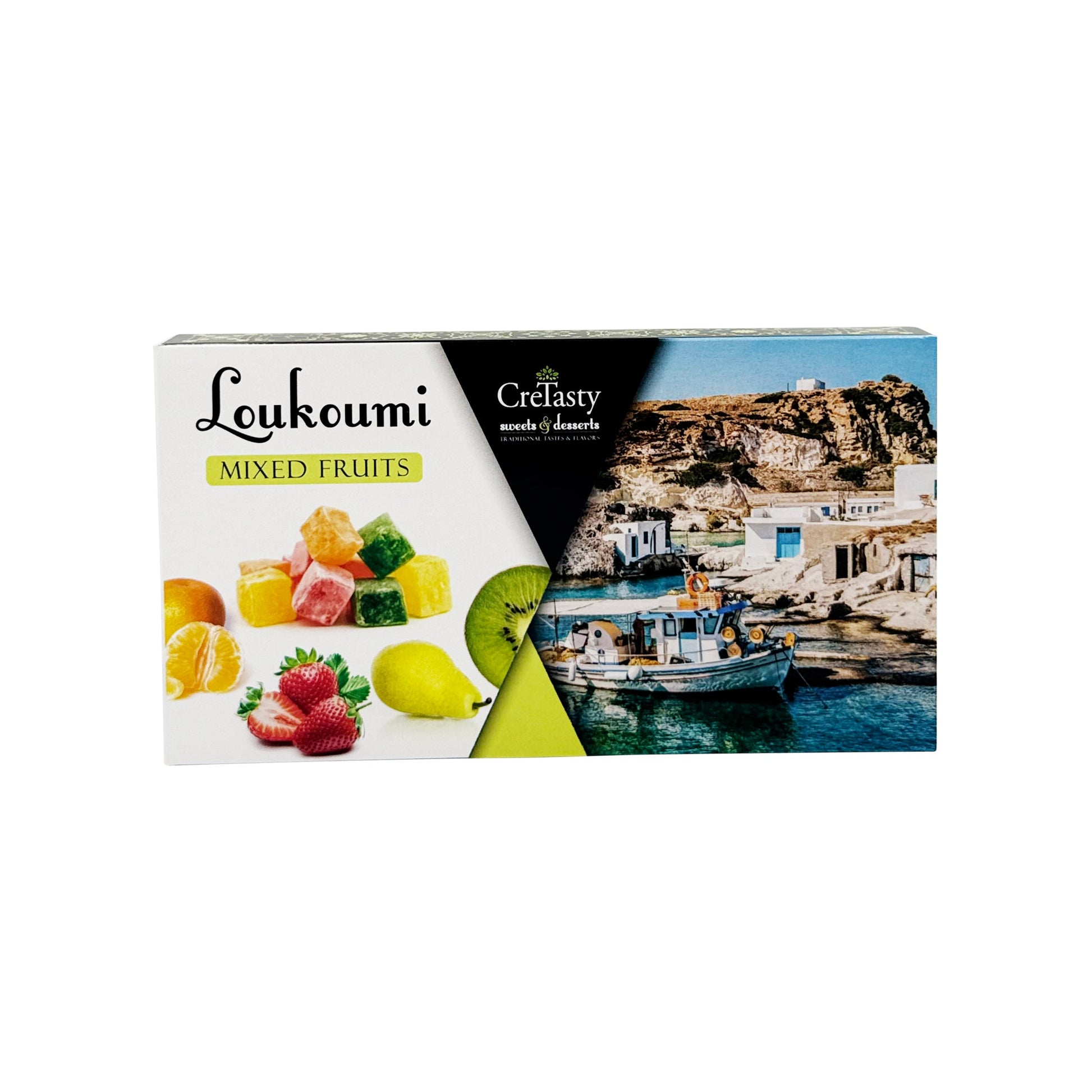 Λουκούμι Mixed Fruits CreTasty 200γ με γεύσεις φρούτων και κυκλαδίτικο design